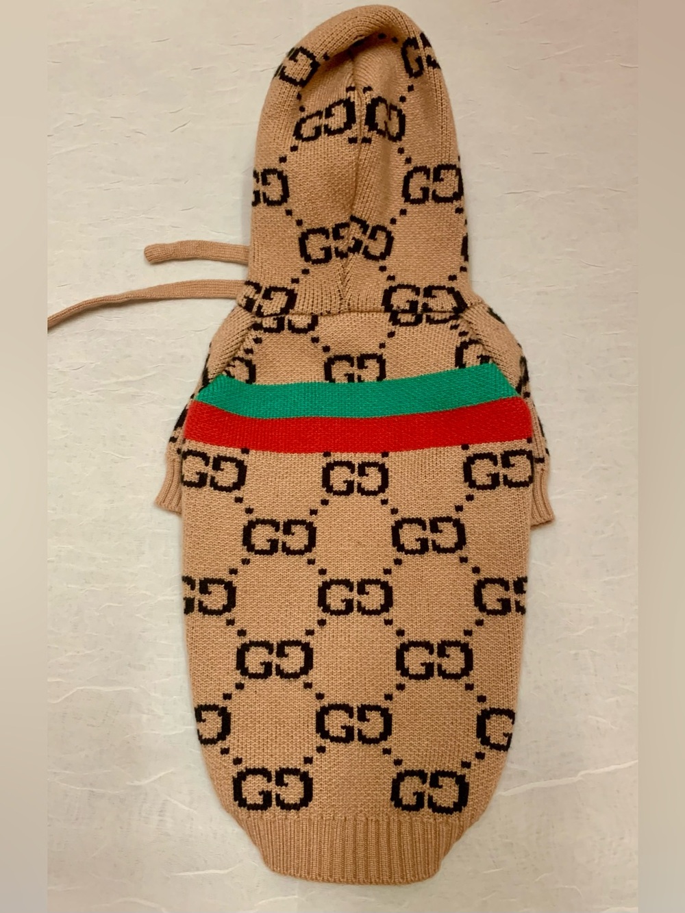 Dog Pullover  hoodie,Beige GG Logo Knit Sweater. Xs